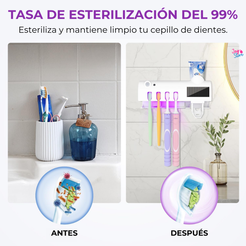 ✨🪥¡Soporte Esterilizador UV + Dispensador!🦠✨